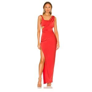 NWT NBD Andrei Gown Cut Out Maxi Dress Red Size Small $258